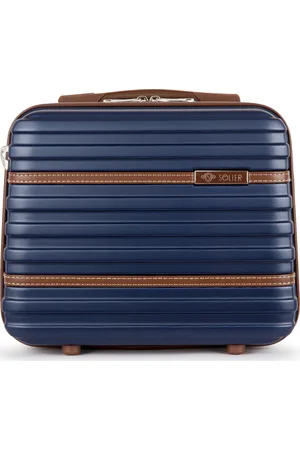 Basics from Amsterdam Solier Tmavě modrý cestovní kosmetický kufr STRIPE S16 (KUFEREK STL957 14