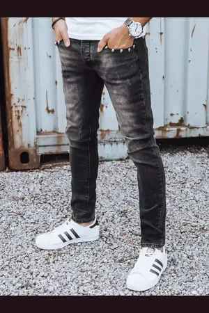 Basics from Amsterdam Černé pánské džíny s aplikacemi UX3825