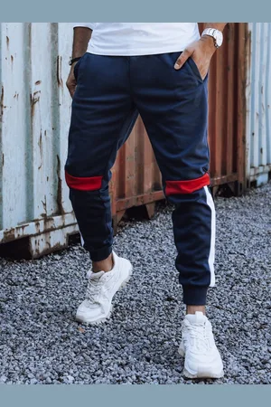 Basics from Amsterdam Tmavě modré pánské tepláky se stahovací šňůrkou UX4450