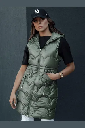 Basics from Amsterdam Dámská dlouhá prošívaná vesta s kapucí CHARMVEST TY4453
