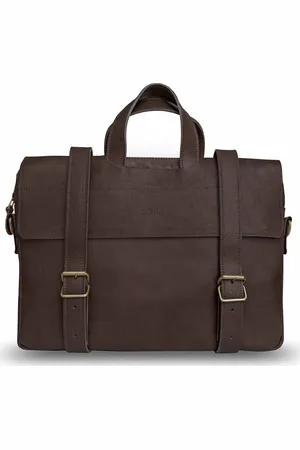 Solier Tmavě kožená aktovka s popruhy SL03 (SR03 DARK BROWN)