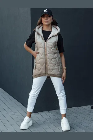 Basics from Amsterdam Béžová dámská prošívaná vesta GLITZY TY4444