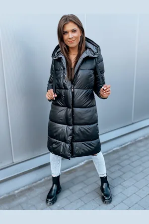 Basics from Amsterdam Černo-šedý oboustranný prošívaný kabát KERMIT TY2864