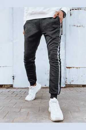 Basics from Amsterdam Tmavě šedé pánské tepláky s pruhem UX4197
