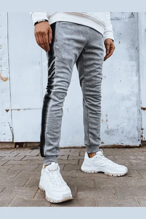 Basics from Amsterdam Šedé pánské tepláky s pruhem UX4196