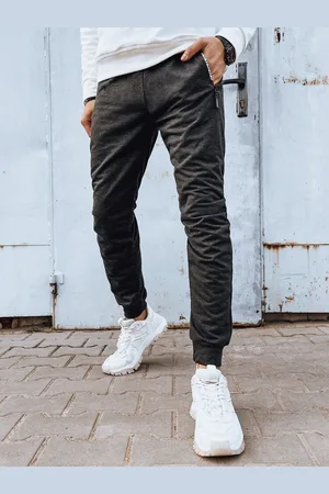 Basics from Amsterdam Tmavě šedé pánské tepláky s kapsami na zip UX4279