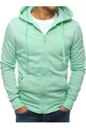 Basics from Amsterdam Mintová mikina na zip a s klokaní kapsou BX5231