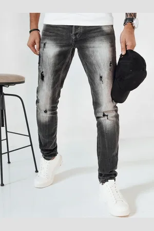 Basics from Amsterdam Tmavě šedé prosvětlené pánské džíny UX3996