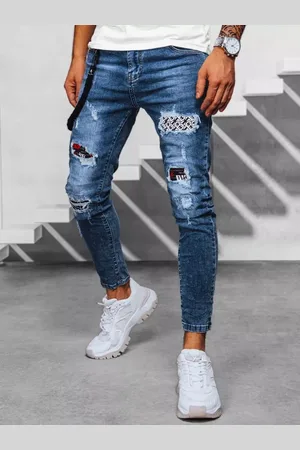 Basics from Amsterdam Tmavě modré pánské džínové kalhoty podšité látkou UX3933