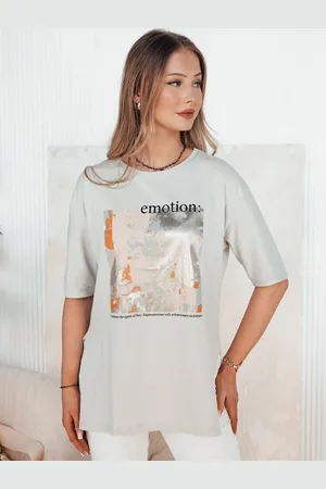 Basics from Amsterdam Světle šedé delší tričko s potiskem EMLOT RY2623