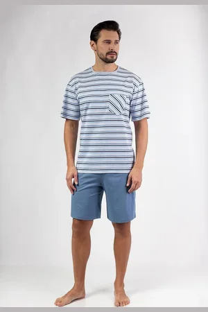 Regina Andrew Pánské krátké pruhované pyžamo s kapsičkou na hrudi 479 kr/r M-XL W25 męska