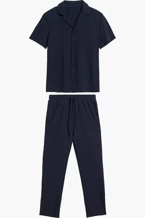 ATLANTIC Klasické pánské pyžamo se zapínáním na knoflíky BNMP-002 kr/r S-2XL męska rozpinana