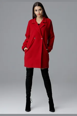Figl Červený oversize kabát M625 Red