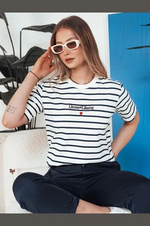 Basics from Amsterdam Bílo-černé pruhované tričko s nápisem TUMULS RY2572