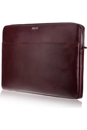 Solier Vínové kožené pouzdro pro notebook 15" SA24A 15CALI BURGUNDY