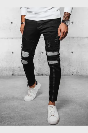 Basics from Amsterdam Černé džíny s dírami UX4089