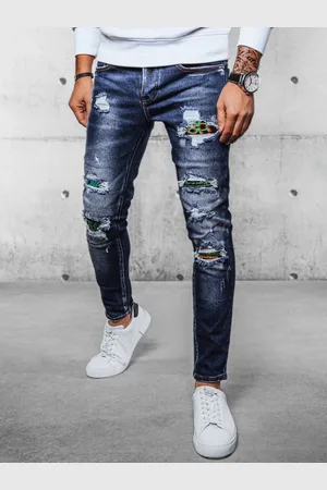 Basics from Amsterdam Tmavě modré džíny s oděrkami UX4100