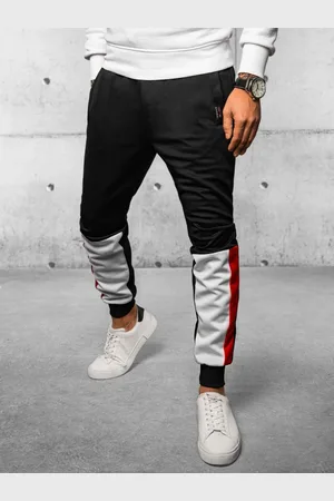Basics from Amsterdam Černé tepláky jogger s bílo-červeným vzorem UX4105