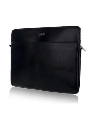Solier Černé kožené pouzdro pro notebook 15" SA24A 15CALI BLACK