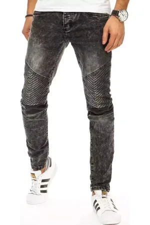Basics from Amsterdam Černé džíny s prošíváním na kolenou UX2942