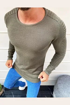 Basics from Amsterdam Khaki svetr s vroubkováním WX1606