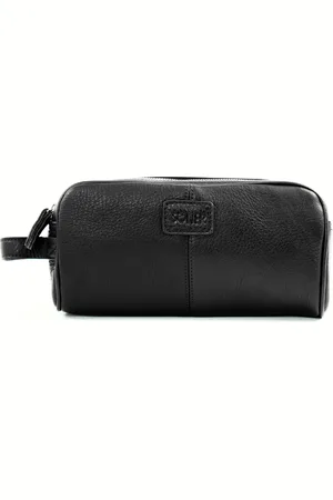 Solier Kosmetická kožená černá taška (SK02 BLACK)