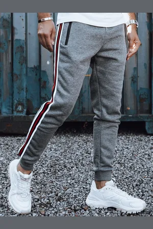 Basics from Amsterdam Tmavě šedé pánské tepláky s pruhem UX4425