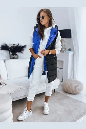 Basics from Amsterdam Černá dámská prošívaná vesta s kapucí TY2305