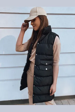 Basics from Amsterdam Černá delší prošívaná vesta WILLY TY2391z