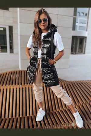 Basics from Amsterdam Černá lesklá vesta PETRA TY2952