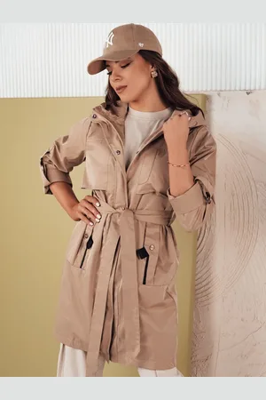 Basics from Amsterdam Béžová stylová parka s páskem NOLES TY4282