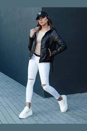 Basics from Amsterdam Černá lesklá prošívaná bunda MAXWELL TY4416