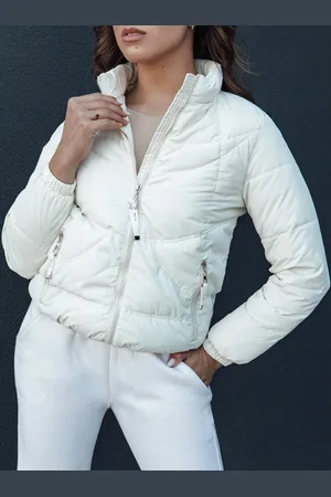 Basics from Amsterdam Dámská ecru prošívaná bunda se stojáčkem SALECA TY4401
