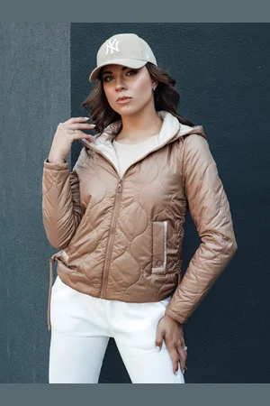 Basics from Amsterdam Béžová lesklá prošívaná bunda MAXWELL TY4397