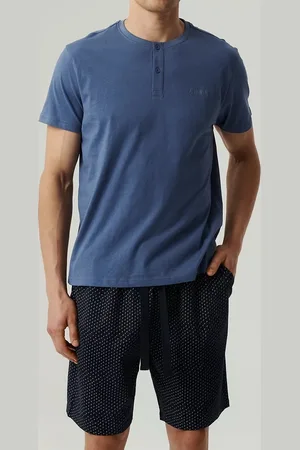 ATLANTIC Pánské krátké pyžamo se vzorovanými šortkami NMP-386 kr/r S-2XL