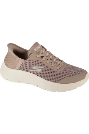Skechers Béžové taupe dámské sportovní tenisky Slip-Ins: GO WALK Flex - Grand Entry 124836-TPE
