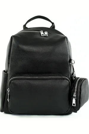 Solier Dámský černý kožený batoh BELLE FV12 BELLE BLACK 8009