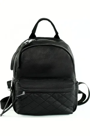 Solier Dámský černý kožený batoh Lume FV08 LUME BLACK 8031