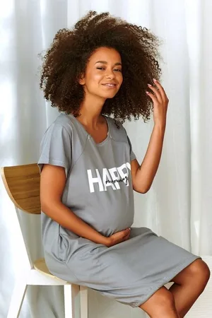 Doctor Nap HAPPY MOMMY ŠEDÁ TĚHOTENSKÁ A KOJÍCÍ KOŠILE SE ZIPY