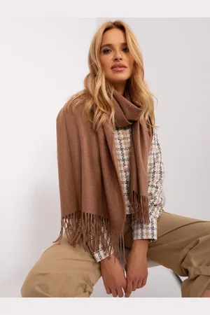Italy Moda Hnědá šála s třásněmi -AT-SZ-23185.62P-brown