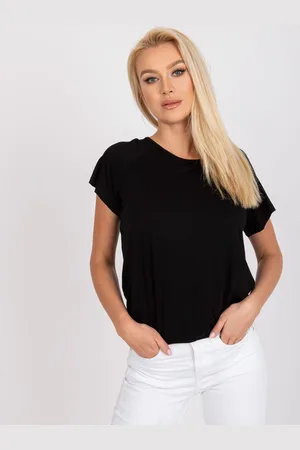 BASIC FEEL GOOD Černé tričko s průstřihem s mašlí na zádech RV-BZ-7664.46-black