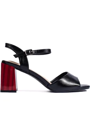GOODIN Černé elegantní sandály na sloupku GD-FL1147B