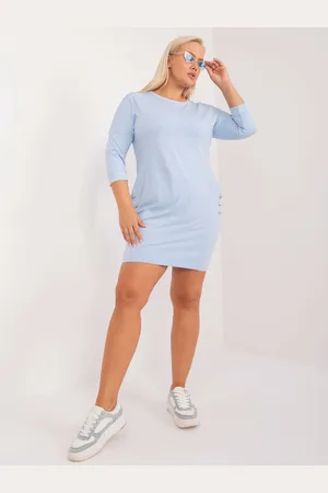RELEVANCE Světle modré mikinové šaty s kapsami -RV-SK-9390.32-light blue