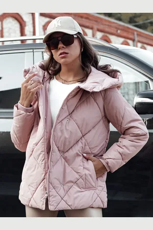 Basics from Amsterdam Růžová prošívaná bunda s kapucí COZYLUX TY4558
