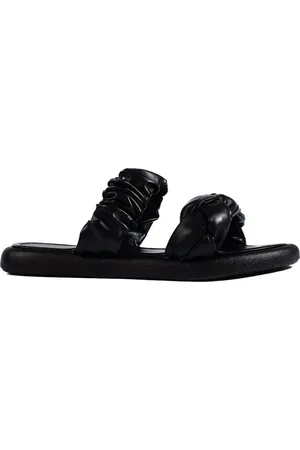 SHELOVET Stylové černé ploché dámské pantofle TC-1230B