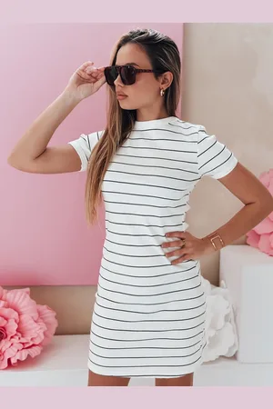 Basics from Amsterdam Žebrované dámské pruhované mini šaty FITLINES EY2583