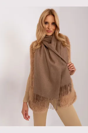 Italy Moda Tmavě hnědá šála s třásněmi -AT-SZ-23185.62P-dark brown