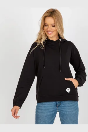 RELEVANCE Černá mikina s kapucí a klokaní kapsou RV-BL-8655.00P-black