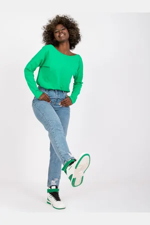 BASIC FEEL GOOD Zelená halenka Larissa s louhým rukávem -RV-BZ-5890.10-green