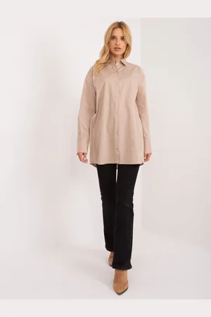 Basics from Amsterdam Tmavě béžová prodloužená košile -BA-KS-0378.60-dark beige